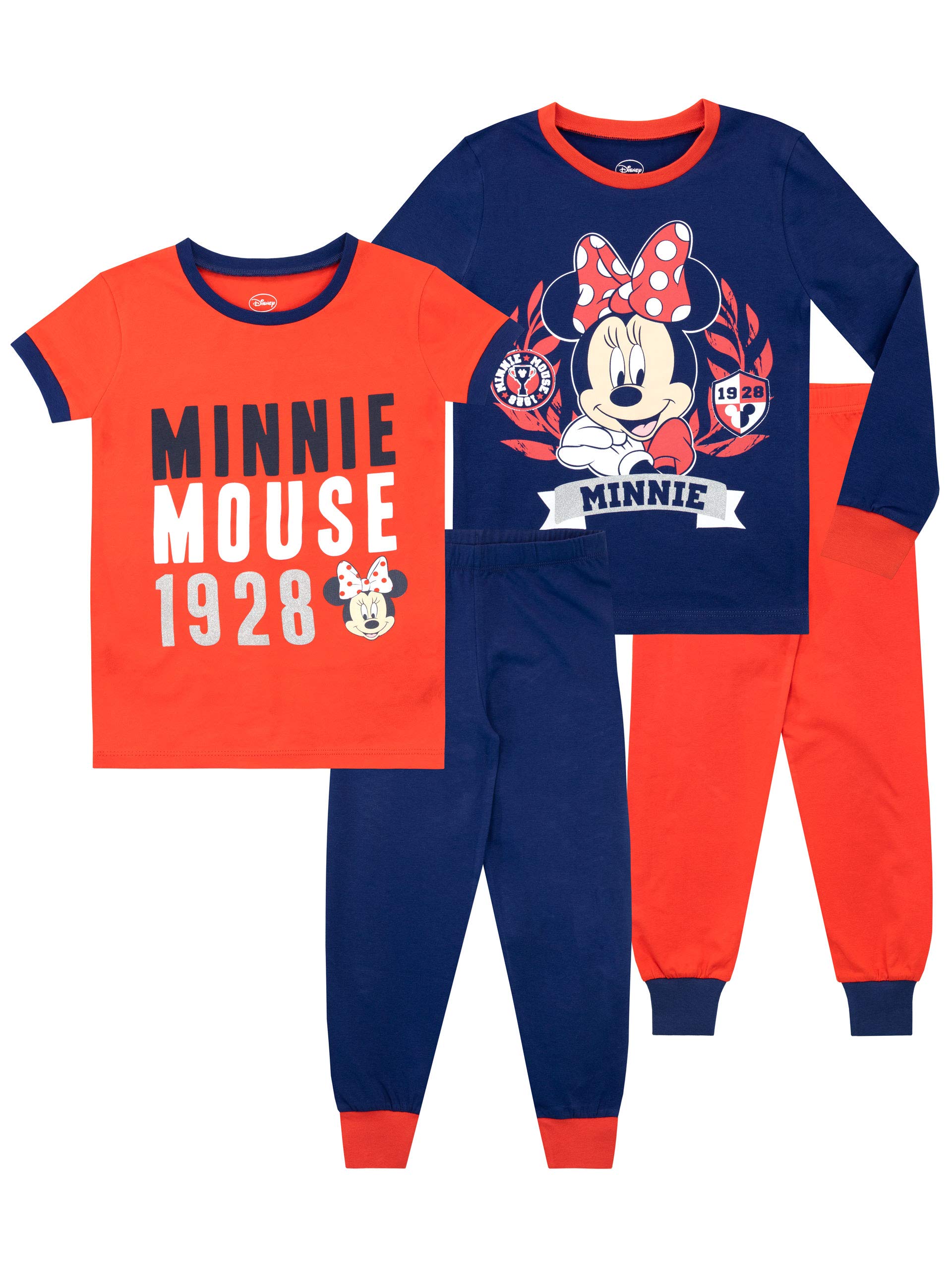 Disney Minnie Mouse Girls' Pajama Set - 2-Pack Cute Sleepwear for Toddlers & Kids | Perfect for Bedtime, Sleepovers & Family Movie Nights