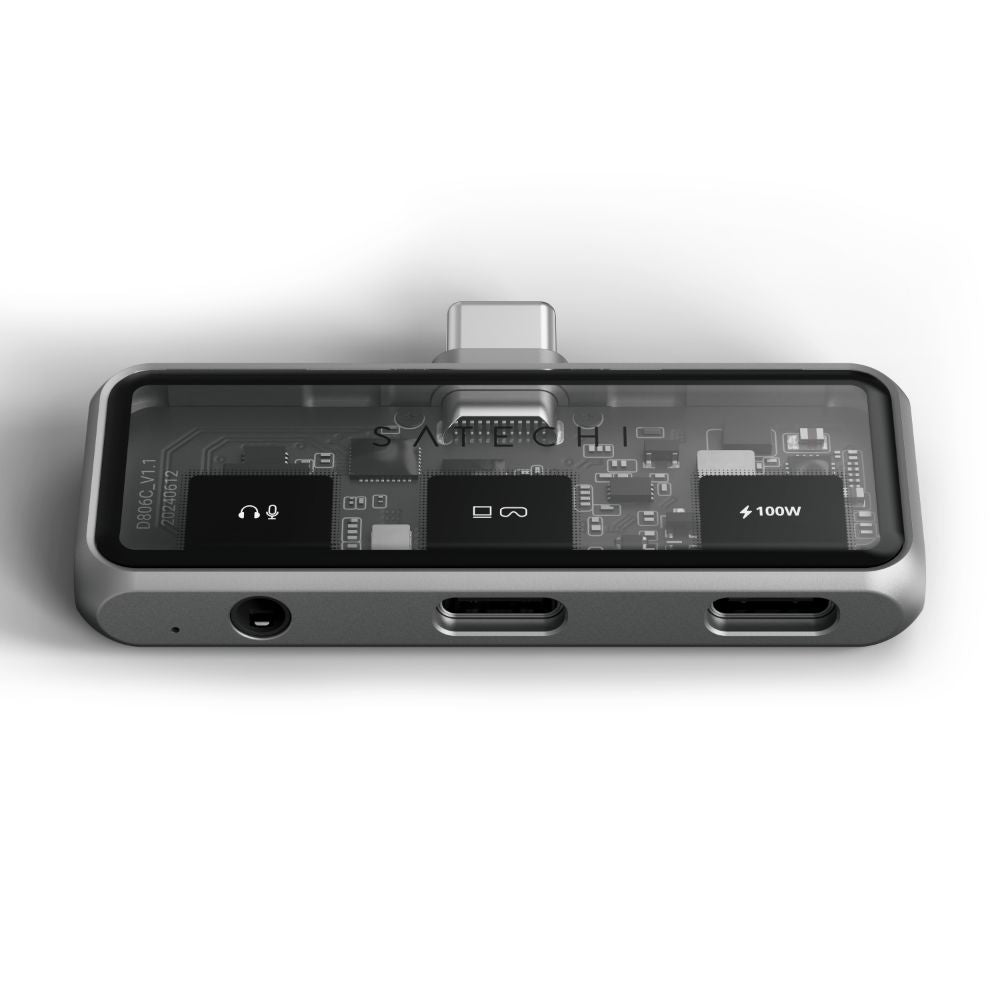 Satechi Mobile XR Hub with Audio Port - 6-in-1 USB C Hub for MacBook, iPad, iPhone | Space Gray | Travel & Office Work Accessories