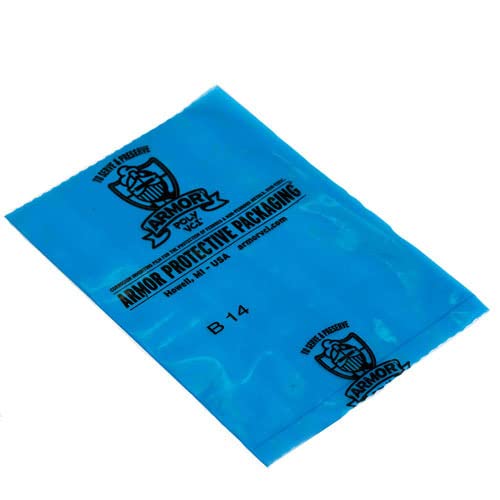 Layflat 9x12 4mil ARMOR Poly VCI Bags - 1000/Case - Corrosion Resistant Packaging for Metal Parts Storage & Shipping