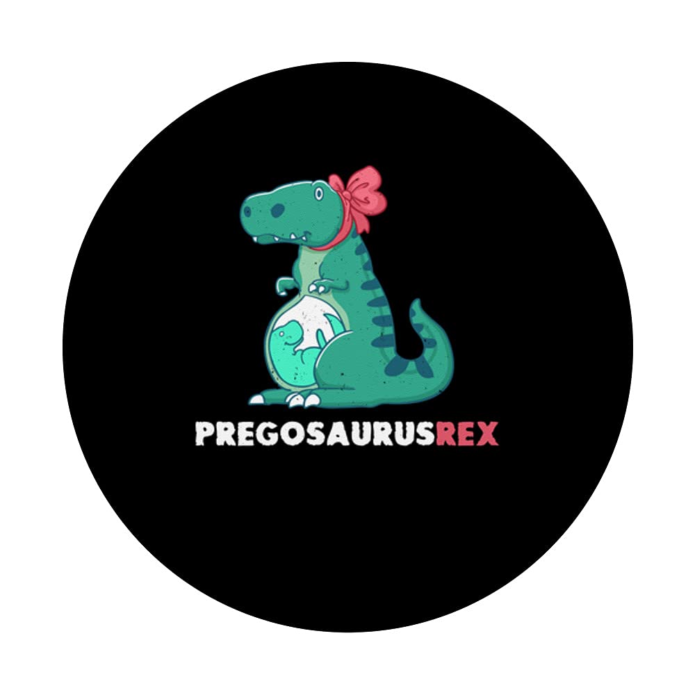 Pregosaurus Rex Funny Dinosaur Pregnancy Announcement PopSockets - Swappable PopGrip for iPhone & Android - Perfect Gender Reveal Gift & Maternity Photo Prop