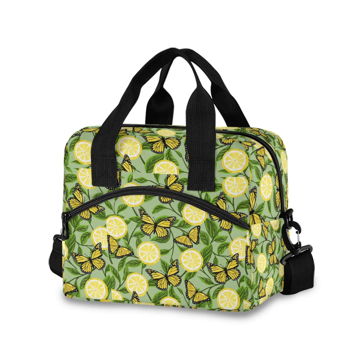 UMIRIKO Insulated Butterfly Lemon Lunch Bag - Leakproof Cooler Tote for Women, Work, Picnic & Outdoor Activities | BPA-Free & Stylish Design