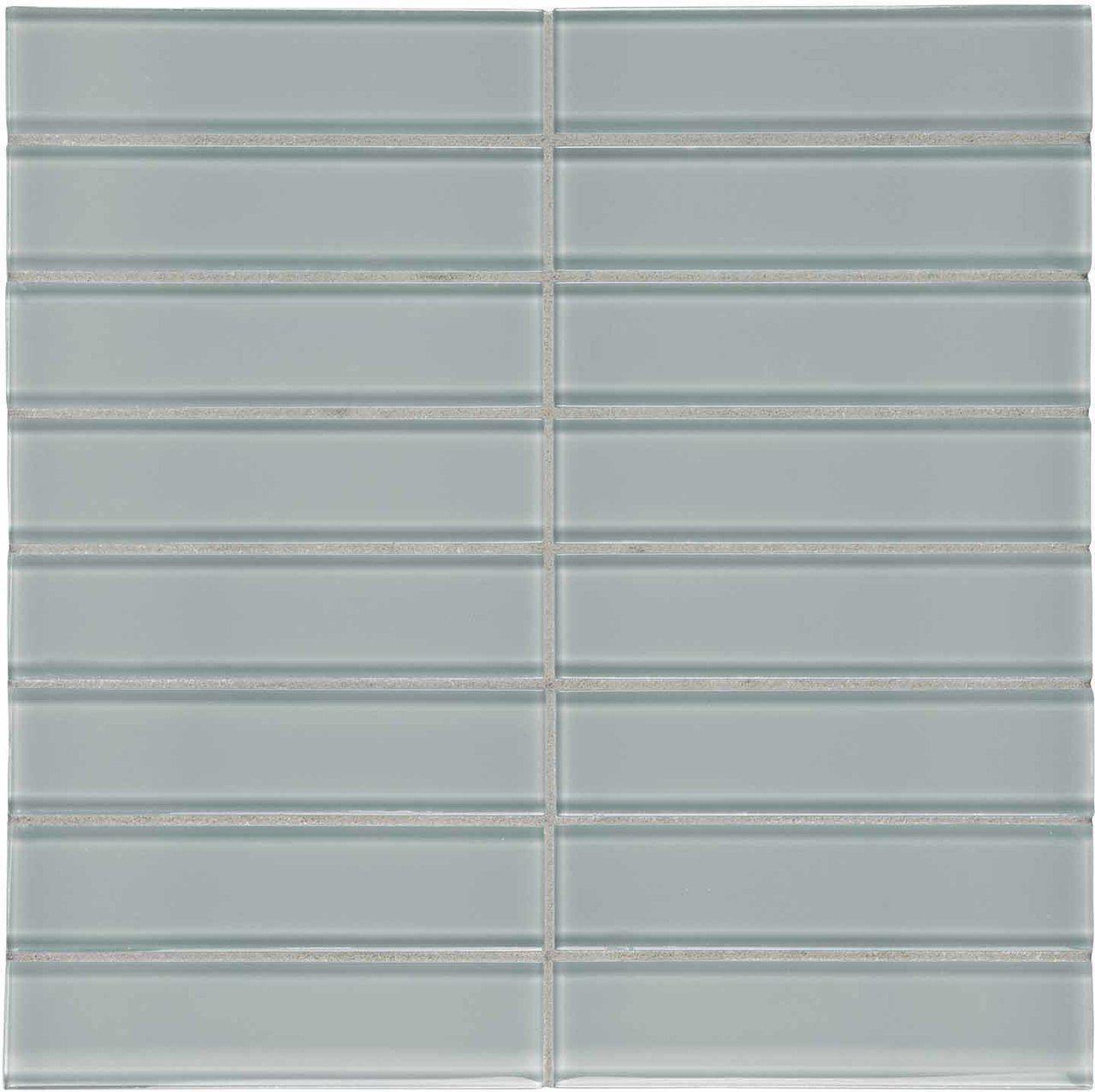 Glass Mosaic Tile Stacked Vapor 1.5 x 6 - Peel and Stick Backsplash for Kitchen & Bathroom DIY Home Decor