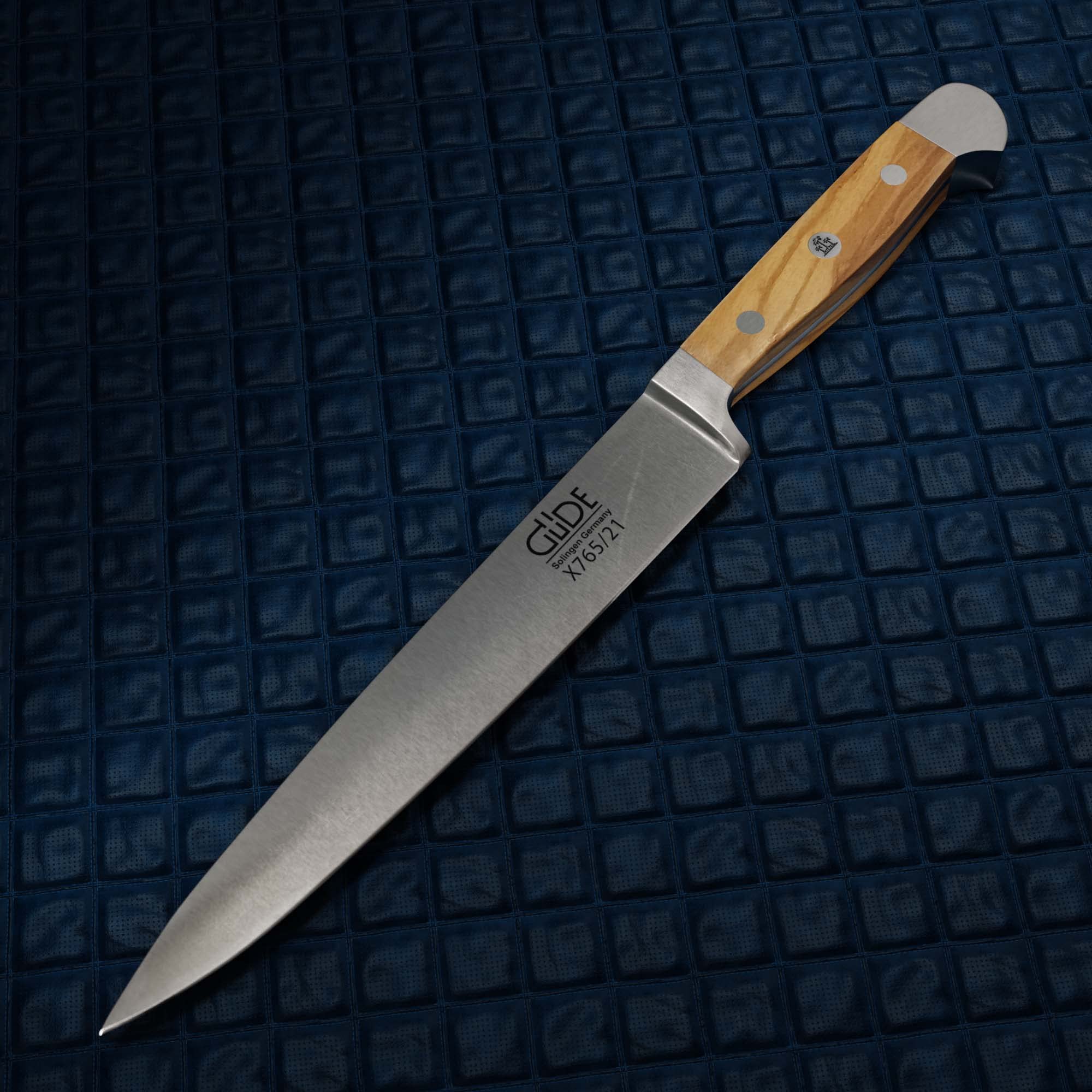 Premium Güde Alpha Olive Series 8-Inch Slicing Knife - Hand Forged Stainless Steel Blade with Olive Wood Handle - Perfect for Meat, Sushi & BBQ - Professional Chef & Home Cooking Essential