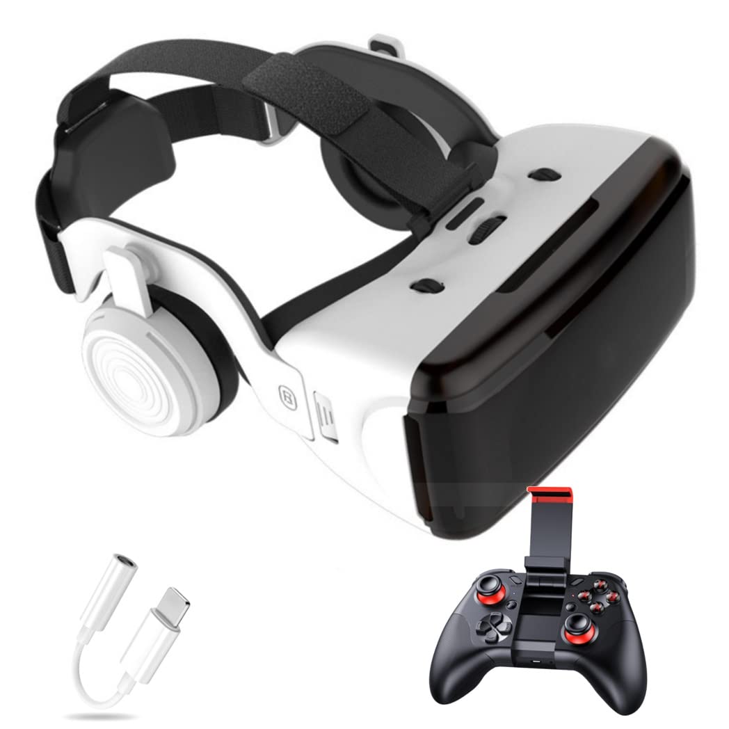 3D VR Headset with Bluetooth Controller - Compatible with iPhone 13 Pro Max/13 Pro/13/12/11, Samsung Galaxy S21, Huawei & Xiaomi Series - Immersive Virtual Reality Gaming & Movie Experience (Color: Black, Size: iOS) - Perfect for Home Entertainment, Gaming & VR Exploration