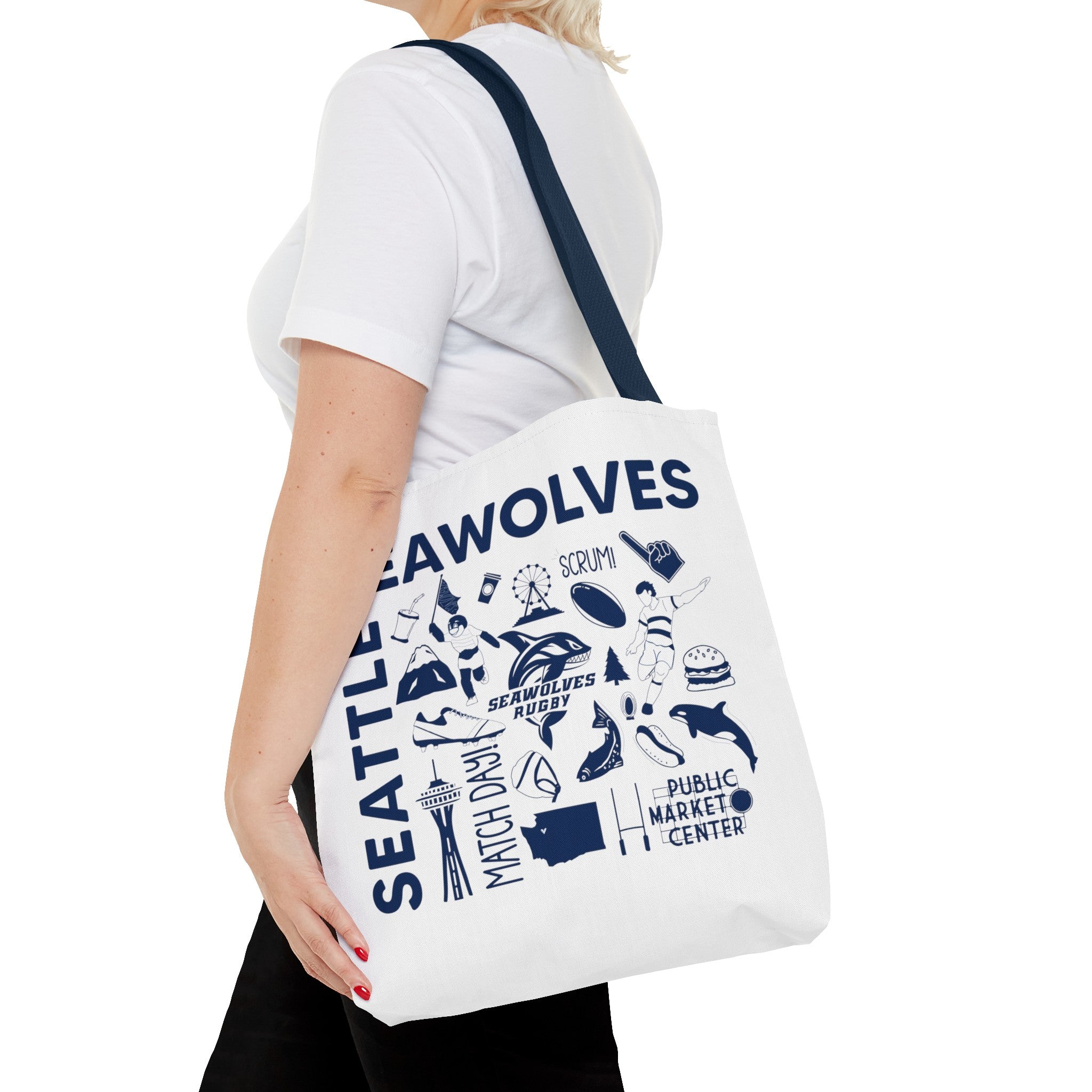 Seawolves Graphic Tote Bag - Durable Canvas Beach Bag for Women & Men - Perfect for Shopping, Travel & Daily Use