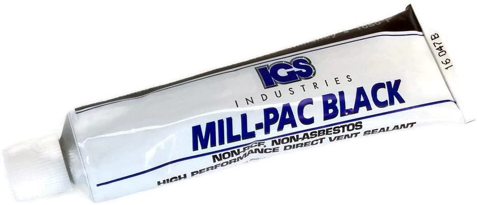 High Temperature Black Caulk Sealant - 90ml | Mill Pac | Heat Resistant Adhesive for HVAC, Fireplace, Chimney, and Automotive Repairs
