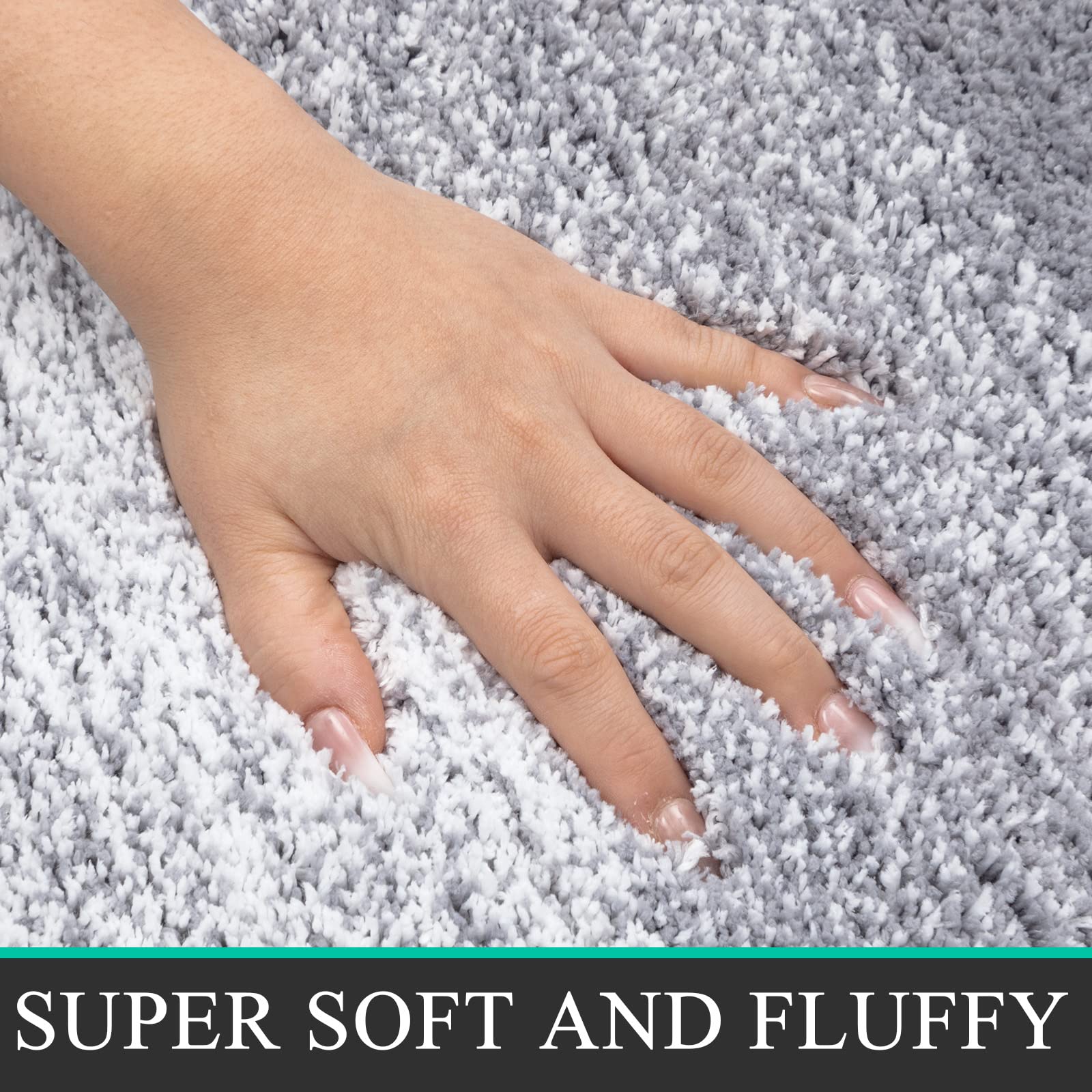 Enyhom 3-Piece Soft Microfiber Bathroom Mat Set - Super Absorbent, Non-Slip, Machine Washable Shaggy Bath & Shower Rugs for Bathroom Safety and Comfort, Light Grey - Perfect for Bathroom, Shower, and Toilet Areas