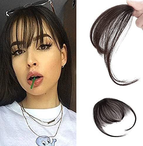 TREXEE Clip-On Hair Bangs | Natural Front Hair Fringe Extension | Women & Girls Wig Band Headband | Perfect for Cosplay, Costume Parties & Everyday Styling