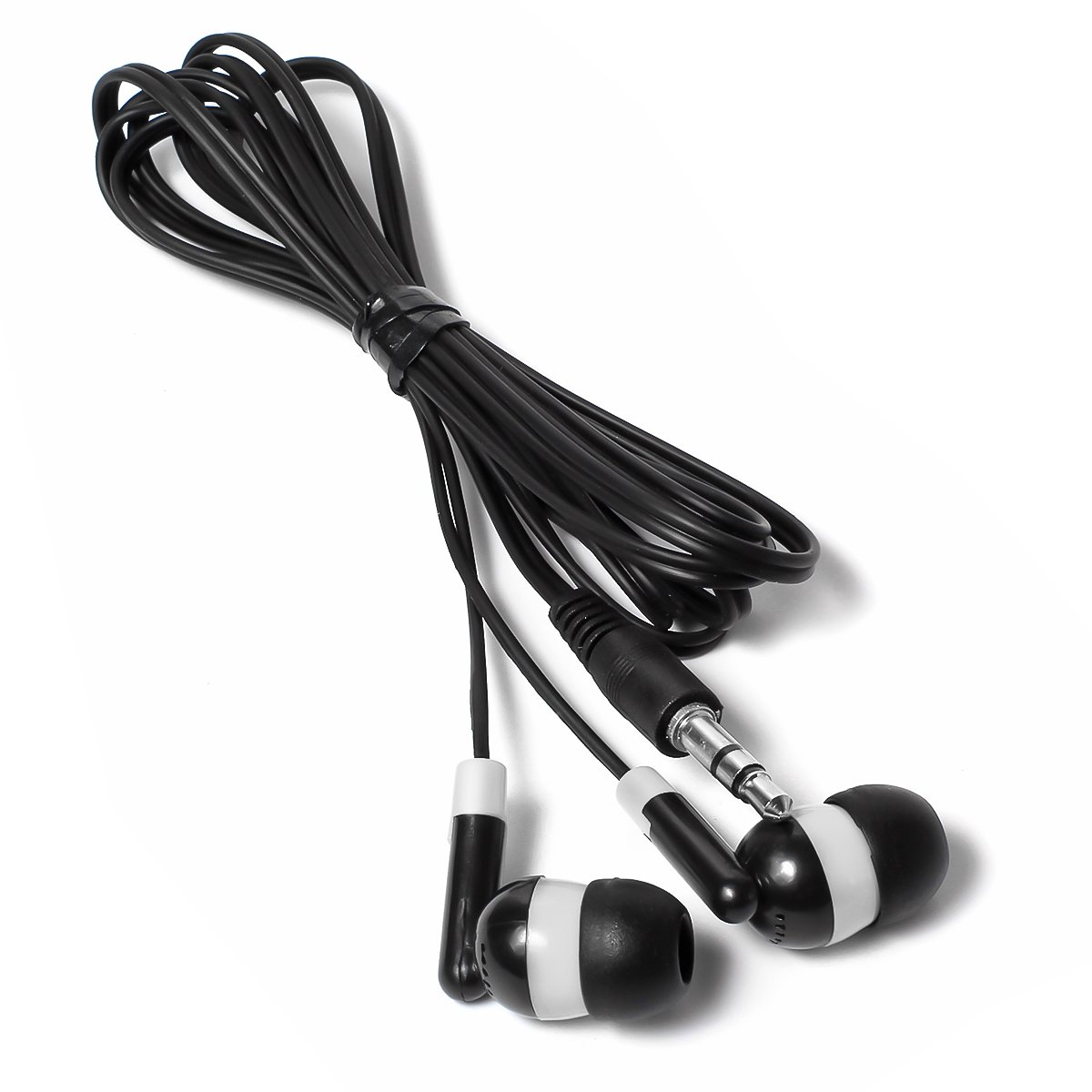 Bulk Disposable Earbuds Headphones 100 Pack - Individually Wrapped White Earphones KWA-08-W for School, Classroom, Students - Perfect for Education, Travel, Gym & Events