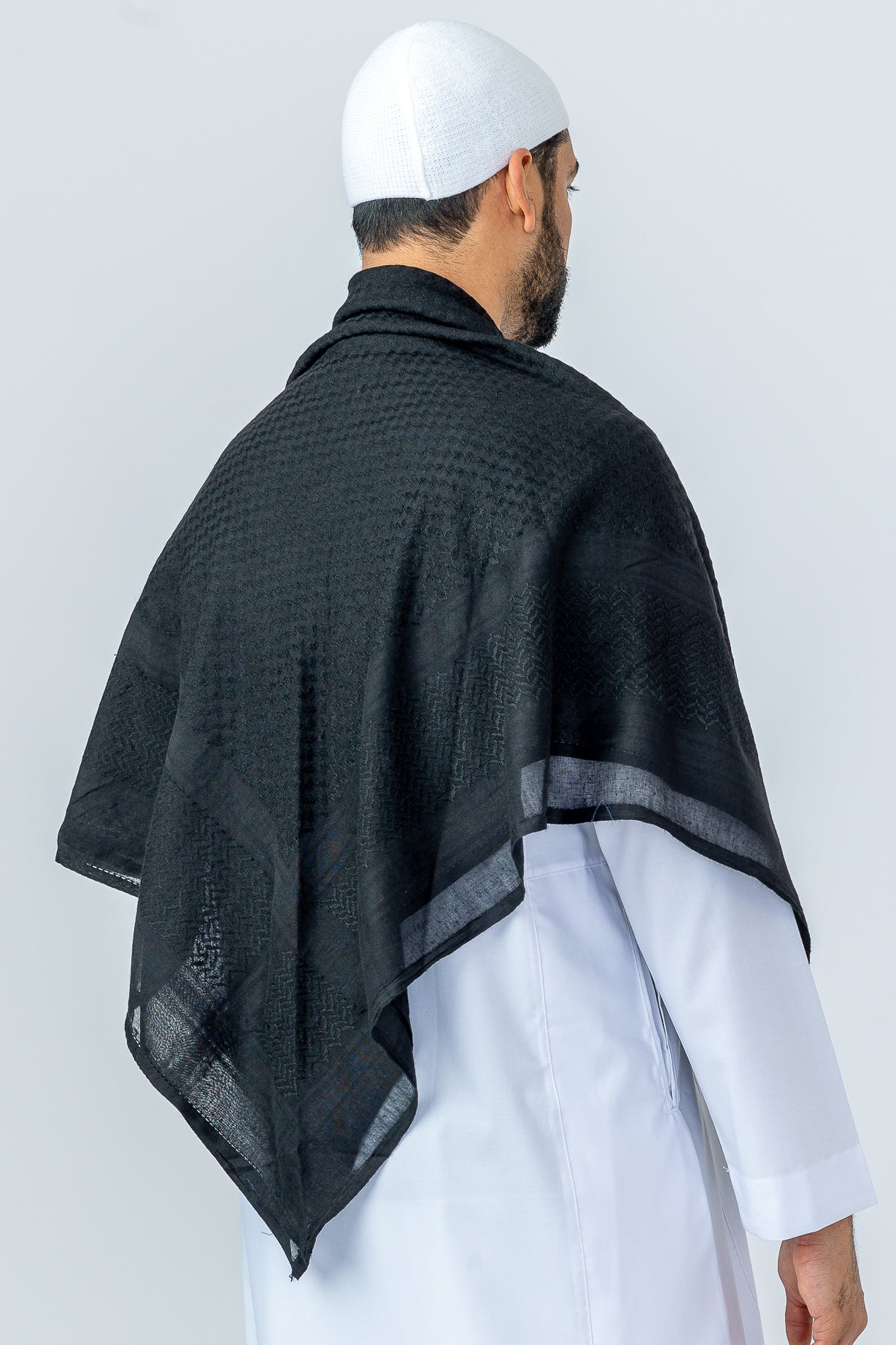 Authentic Arab Black Shemagh Scarf - Traditional Middle Eastern Head Wrap for Men & Women - Perfect for Outdoor, Hiking, and Desert Adventures