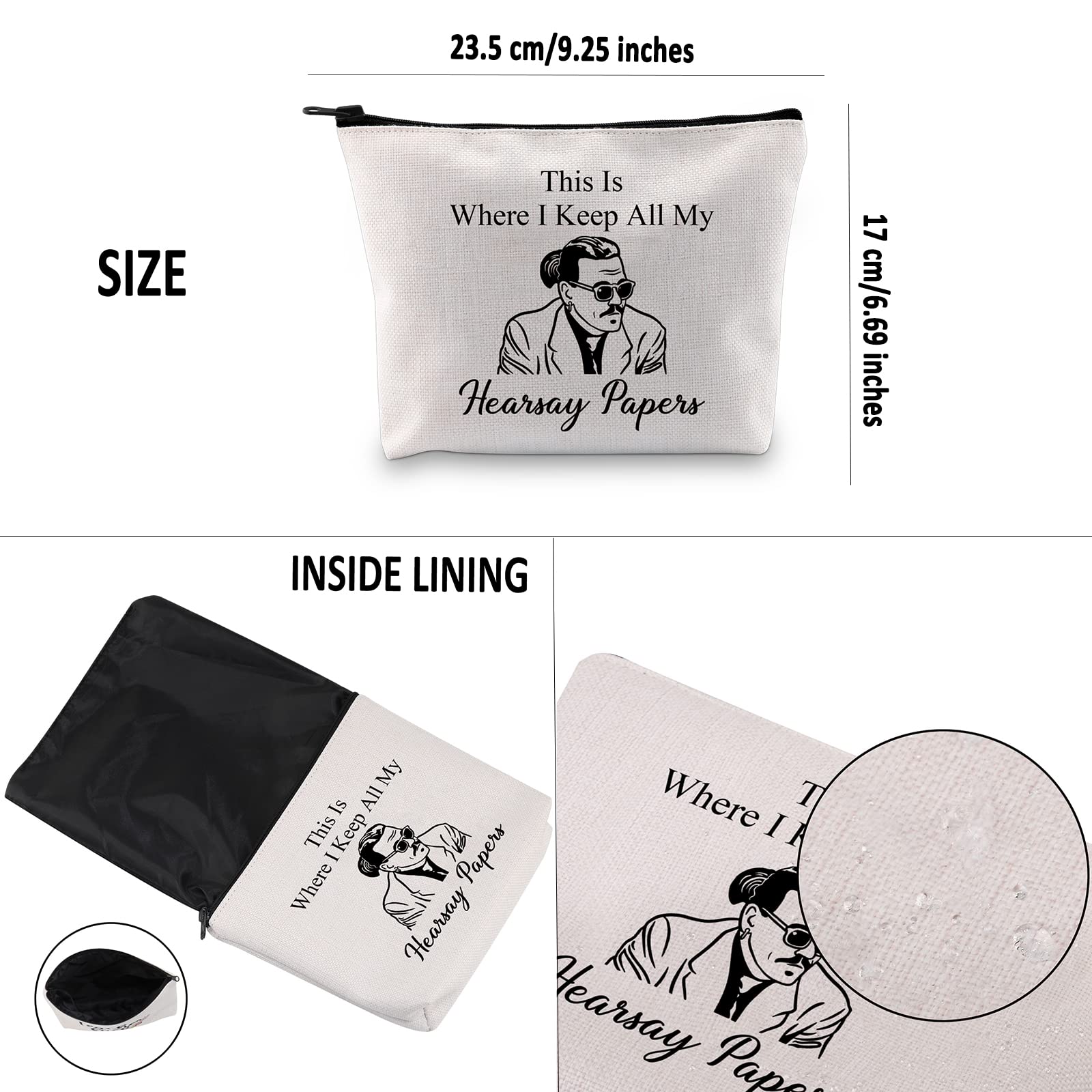G2TUP Johnny Fan Makeup Bag - This Is Where I Keep All My Hearsay Papers Cosmetic Pouch for Women, Travel Zipper Toiletry Bag (White) - Perfect Gift for Johnny Fans, Concert Essentials & Travel Accessories