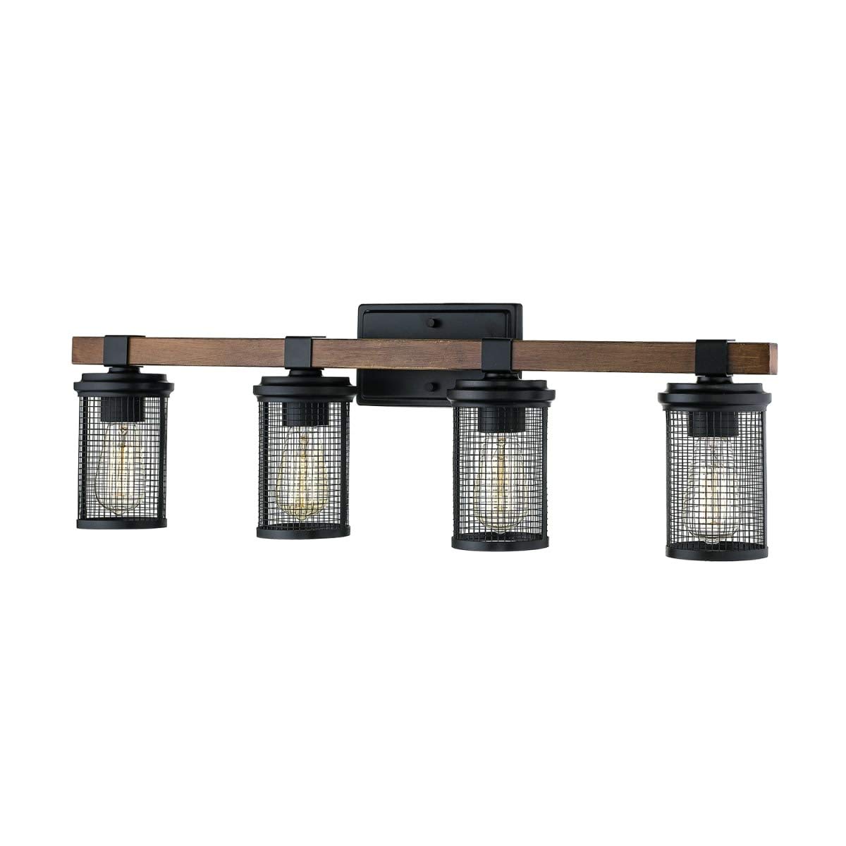 Millennium 3534-MB/WG 4-Light Bathroom Vanity Light Fixture in Black - Perfect for Modern Bathroom & Dressing Room Lighting