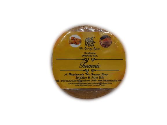 Organic Turmeric Soap for Sensitive & Acne-Prone Skin - 100g Natural Face & Body Cleanser for Men & Women | Daily Skincare Routine, Anti-Inflammatory & Brightening Benefits