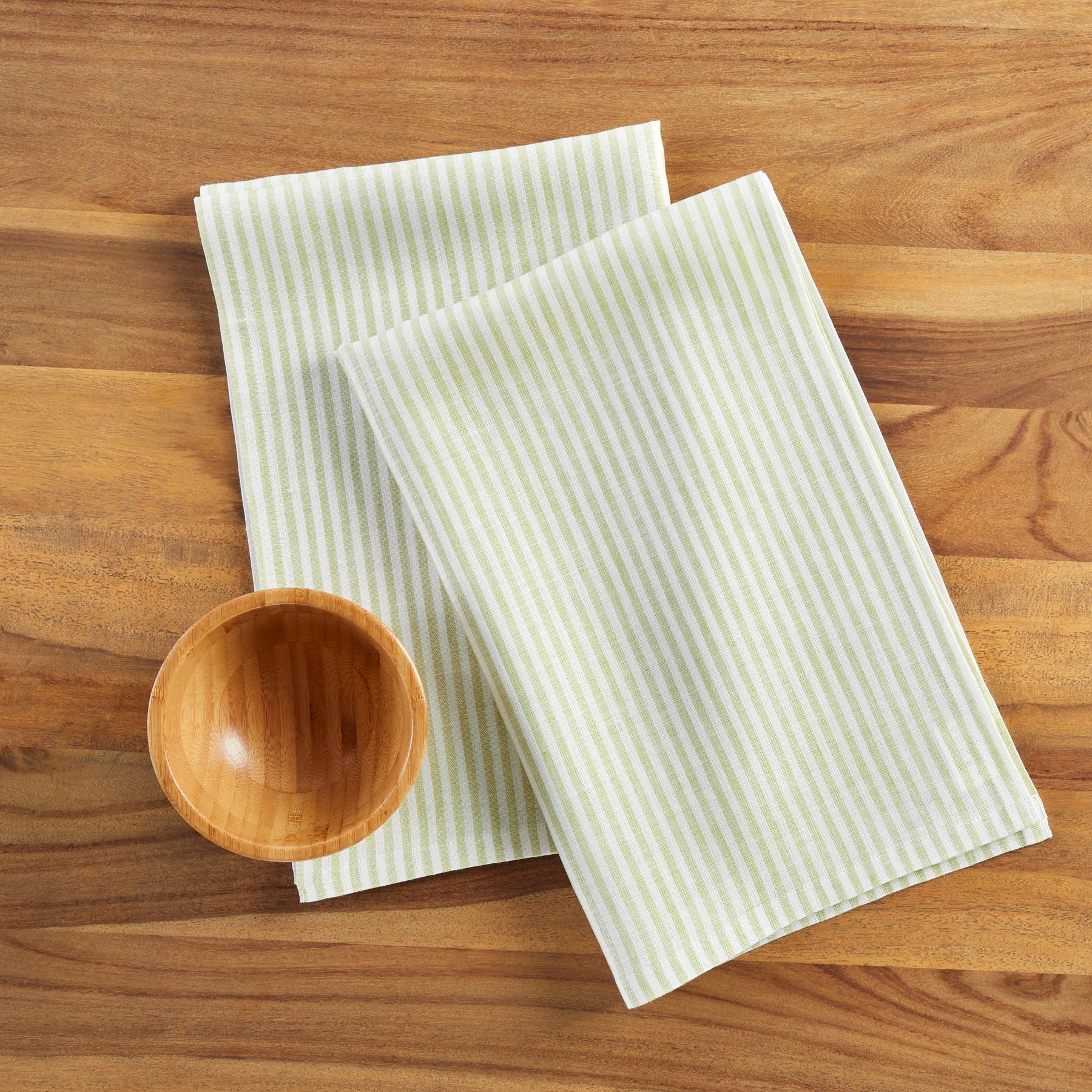 Premium Narrow Stripe Cotton Kitchen Towels - Set of 2 Absorbent Dish Towels for Drying Dishes & Cleaning - Soft & Durable for Everyday Kitchen Use