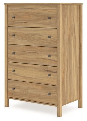 Bermacy 5-Drawer Chest Dresser for Bedroom - Solid Wood Storage Organizer with Smooth Gliding Drawers | Perfect for Clothes, Linens, and Home Organization