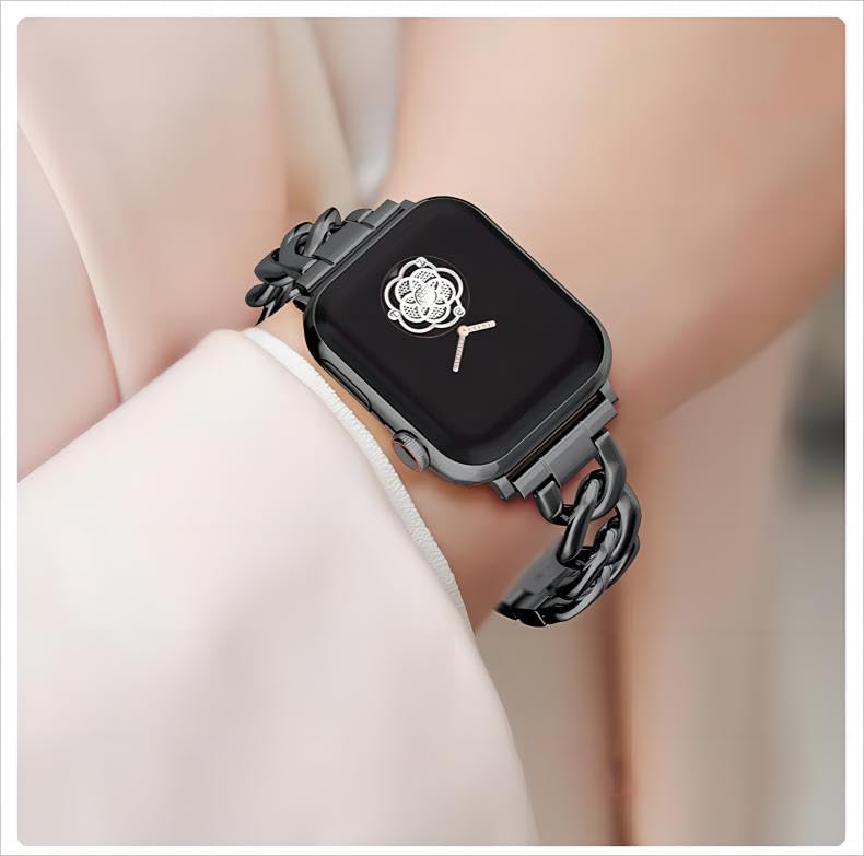 Kolgios 38mm 40mm 41mm 42mm 44mm 45mm 46mm Women's Fashion Smartwatch Band - Compatible with Apple Watch Series 10/9/8/7/6/SE/5/4 - Stylish Replacement Bracelet Strap for iWatch - Perfect Gift for Her - Ideal for Workouts, Office & Everyday Wear