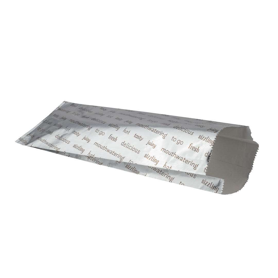 100-Pack Large Hot Dog Foil Bags 3.75
