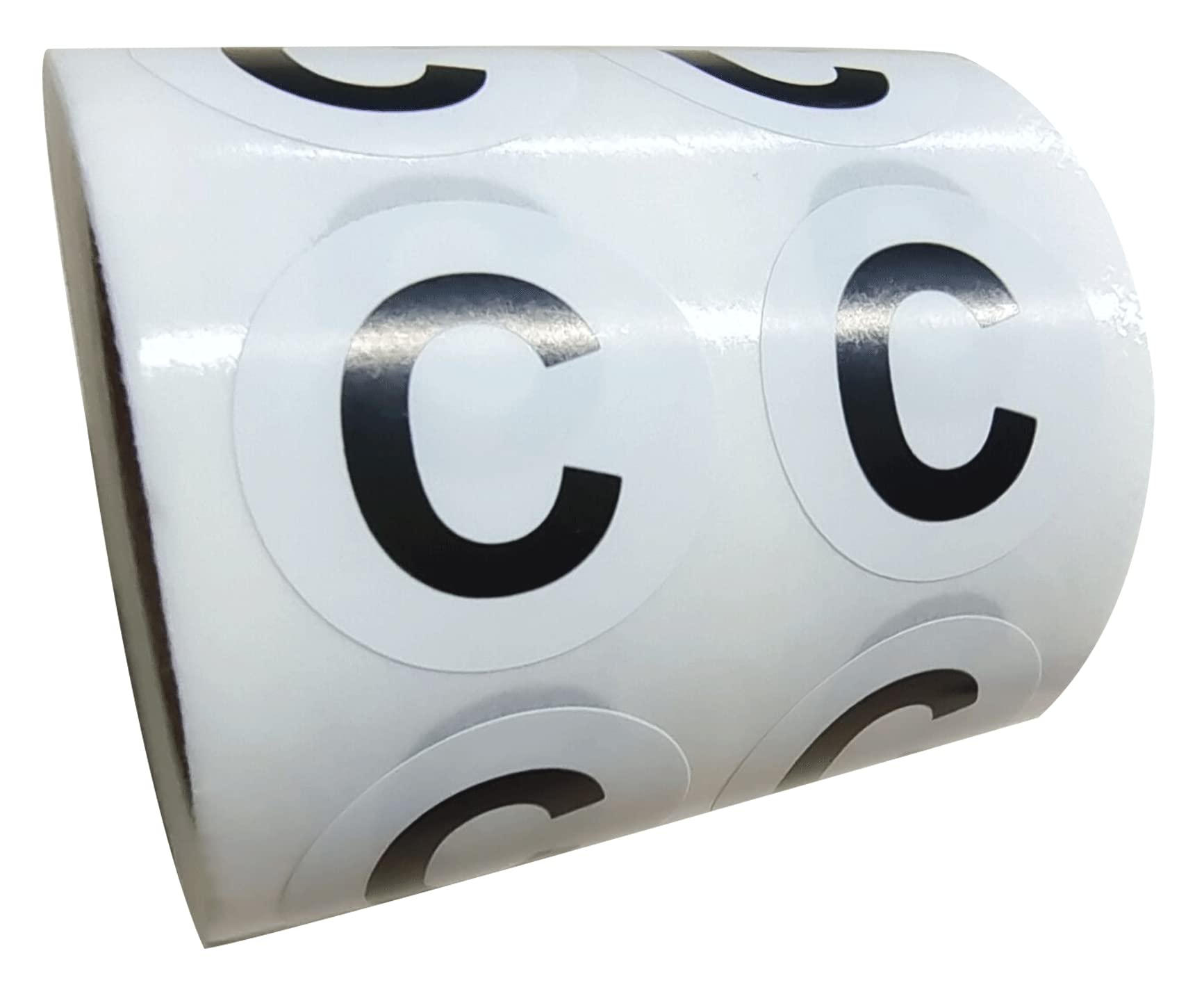 1 Inch Round Letter C Inventory Labels - 500 Adhesive Circle Dot Stickers for Organizing, Filing & Storage | Capital C Stickers for Office, Warehouse & Retail Use