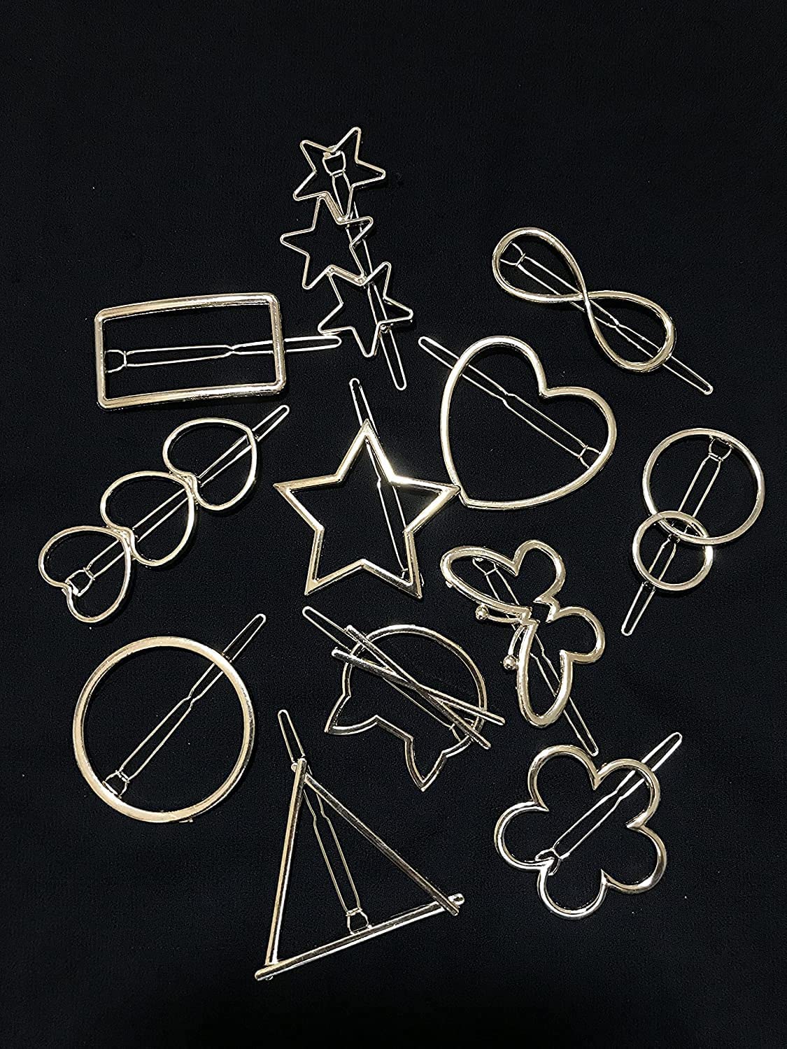 Geometric Gold Hair Pins for Women & Girls - Elegant Hair Accessories for Parties, Weddings & Everyday Styling - Nandana Collections