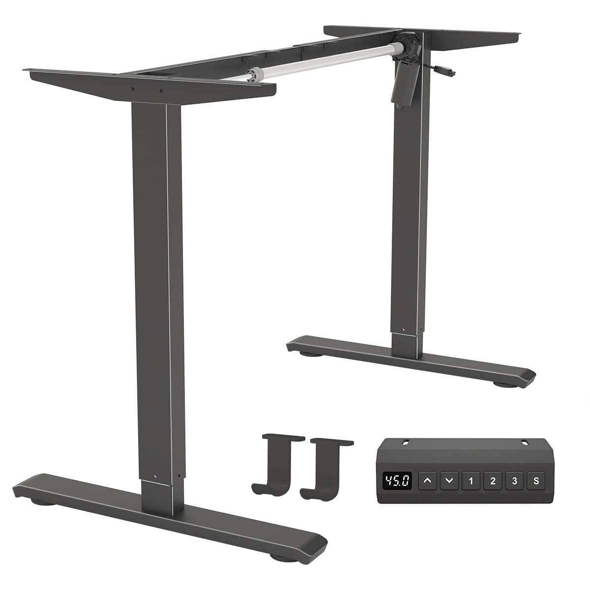 Electric Adjustable Standing Desk Frame with 3 Memory Height Settings - Ergonomic Stand Up Desk Base for Home & Office Workstation - Perfect for Remote Work, Gaming & Study