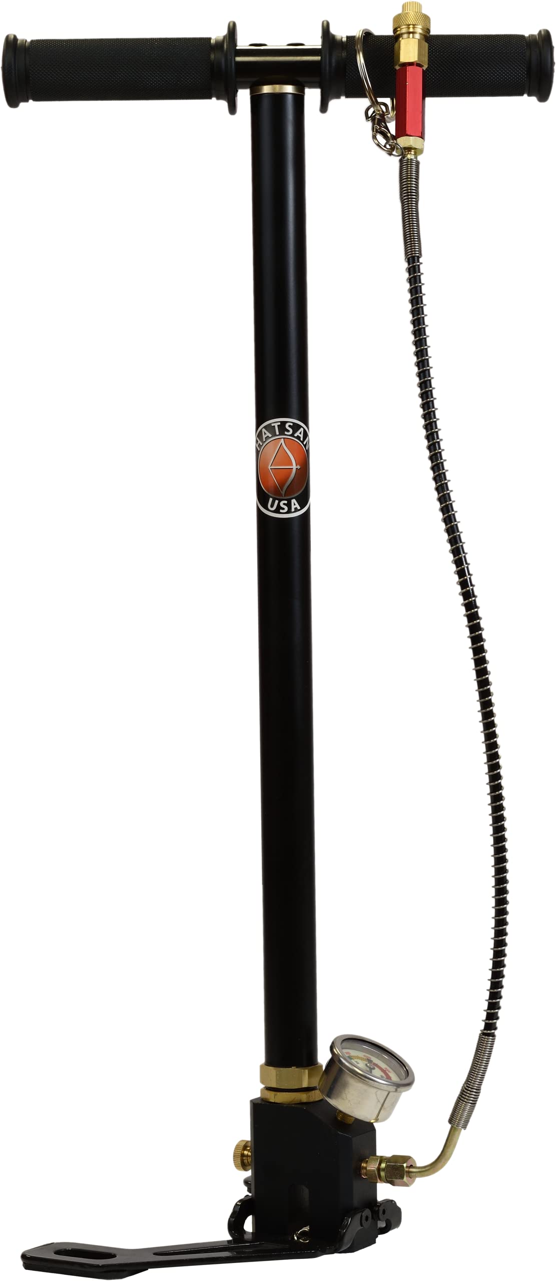 Hatsan HA91015 TactAir 3 Stage 3625 PSI Manual Hand Pump with Hose for PCP Air Rifles - Black | High Pressure Airgun Charging for Hunting & Target Shooting