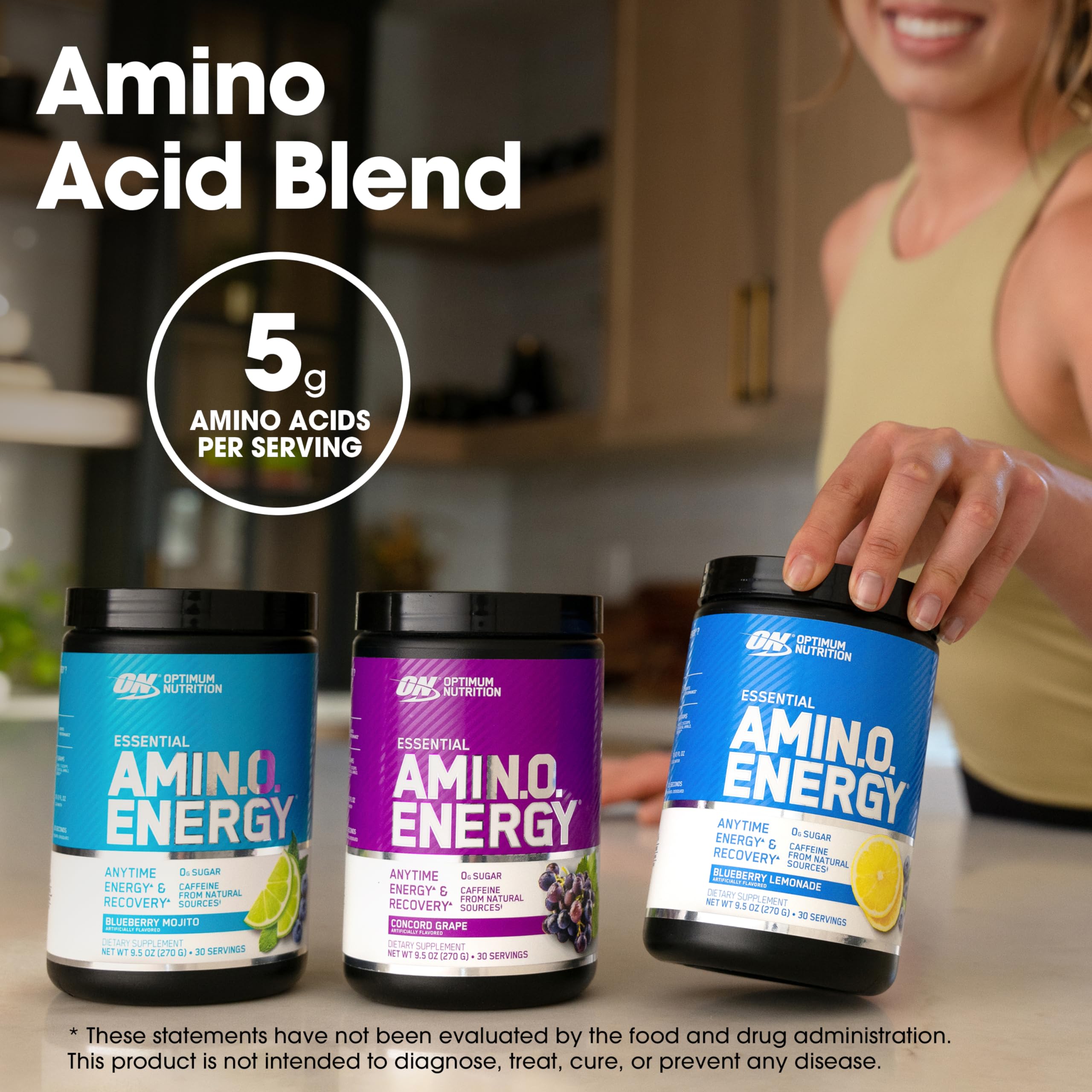 Optimum Nutrition Amino Energy Pre Workout Powder - Keto Friendly with Green Tea, BCAA, Amino Acids & Green Coffee Extract - Fruit Fusion Flavor, 65 Servings (Packaging May Vary) | Boost Energy & Focus for Gym, Running & Fitness Training
