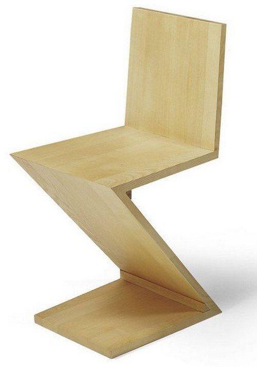 Gerrit Rietveld Zig Zag Chair - Iconic Modernist Design Wooden Chair for Living Room, Office & Lounge | Mid-Century Modern Furniture for Home Decor