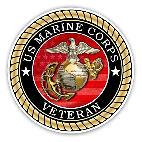 US Marine Corps Veteran Car Stickers - Waterproof Vinyl Decals (5