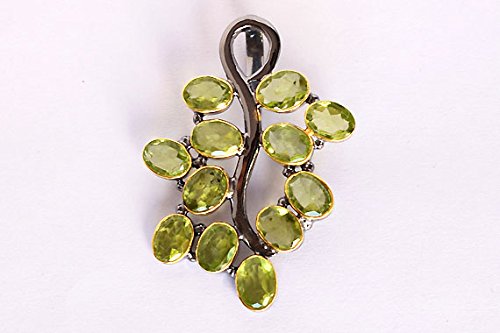 Peridot Gemstone 925 Sterling Silver Pendant with Black Rhodium & Rose Gold Plating - Handmade Jewelry for Women, Birthday Gift, Anniversary Present | Perfect for Everyday Wear, Special Occasions & Gift Giving