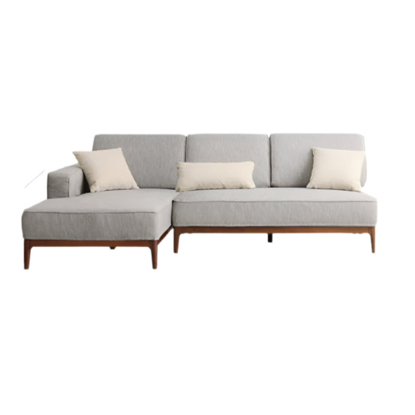 96x62.5x32.2 inch / 244x159x82 cm / Rich Dark Walnut Color / black walnut Three-person sofa corner right concubine fog gray