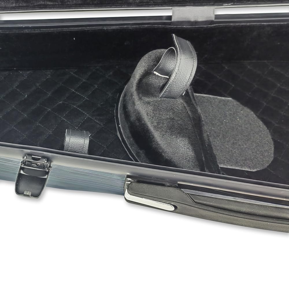 Carbon Fiber Hard Viola Case Backpack 16 Inch - Adjustable Neck Pad for 15-16.5 Inch Violas, Thickened Lining & Built-in Hygrometer - Durable Handle & Shoulder Straps (Colorful) - Perfect for School, Travel & Professional Musicians