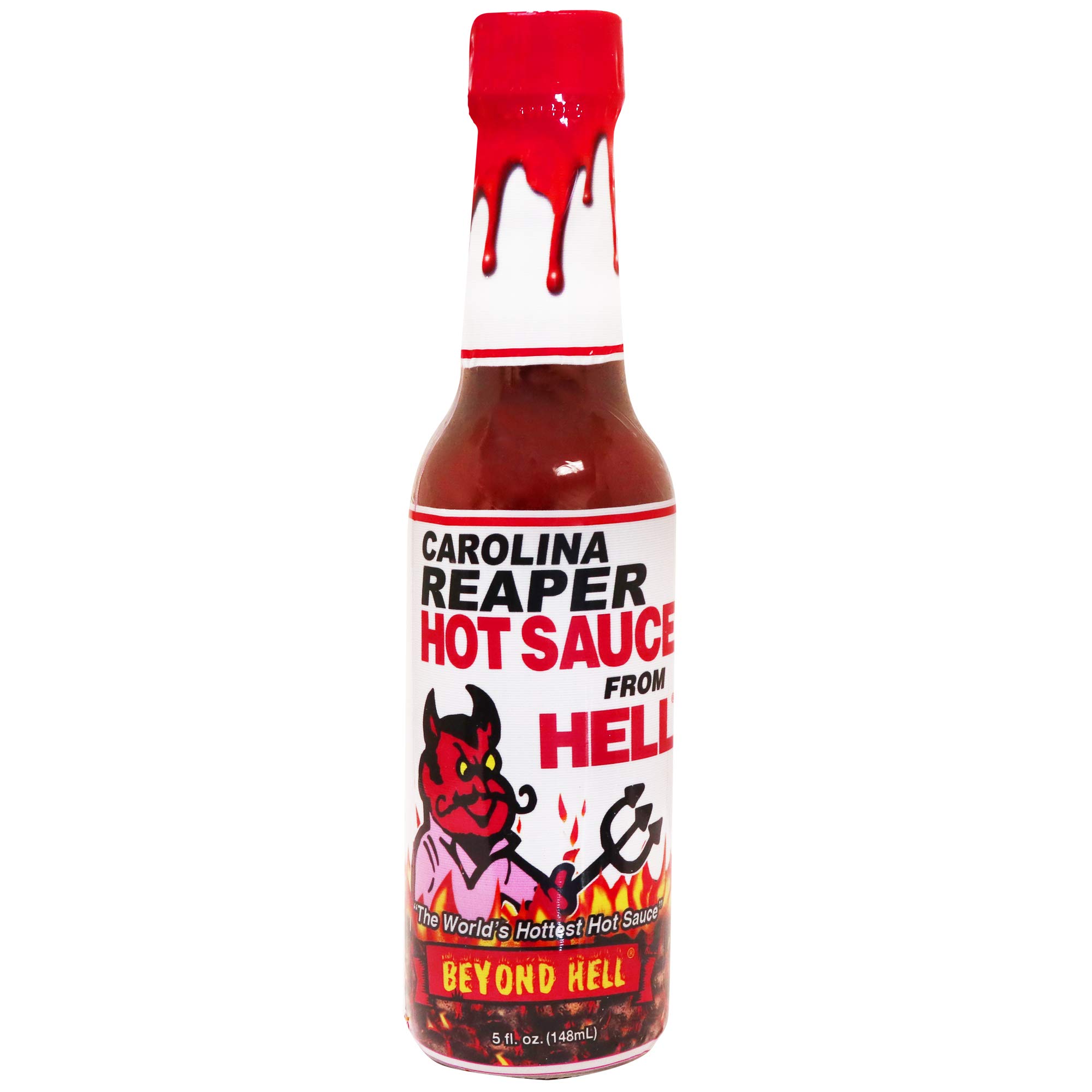 Carolina Reaper Hot Sauce - 5oz Bottle - World's Hottest Gourmet Pepper Sauce for Wings, Tacos & Chili - Extreme Heat for Spicy Food Lovers - Perfect for BBQ Parties, Game Nights & Hot Sauce Challenges