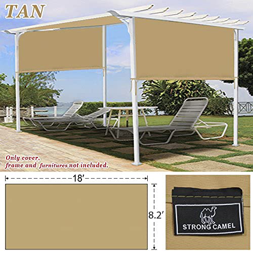18' x 8.2' Universal Pergola Canopy Cover - Heavy Duty Replacement Top for Outdoor Shade (Tan) | Perfect for Patio, Backyard, and Garden Structures
