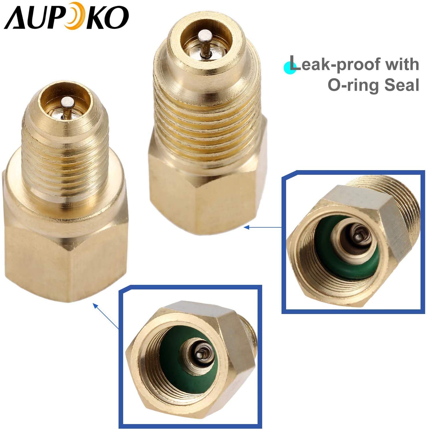 R12 R22 to R134a Adapter Kit - A/C Refrigerant Conversion Adapters with Valve Core Remover, 1/4
