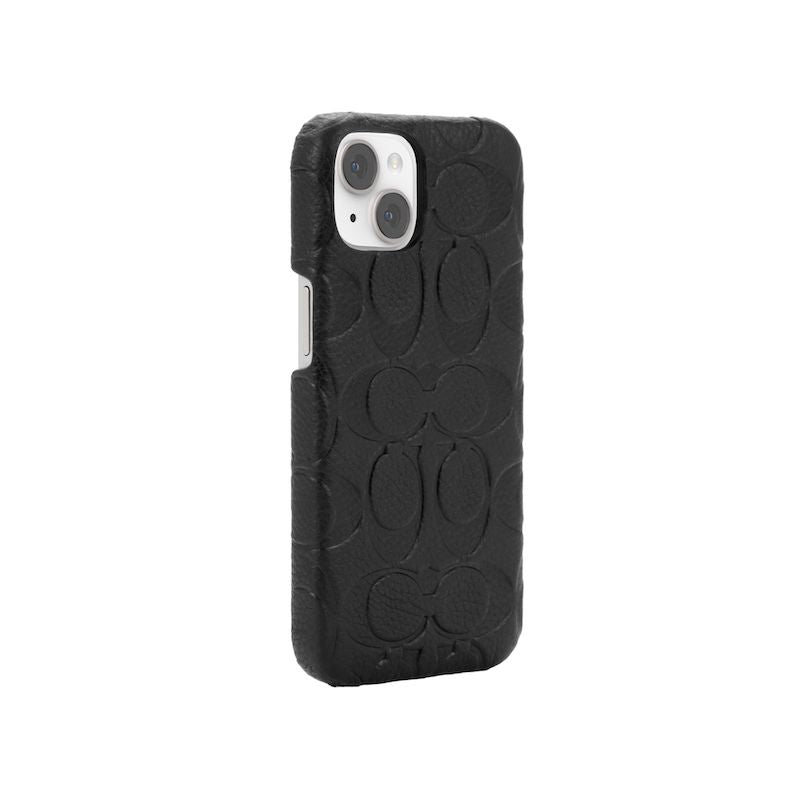 Premium Slim Leather Case with Raised Design for iPhone 14 - Black | Protective Cover for Everyday Use & Business Meetings