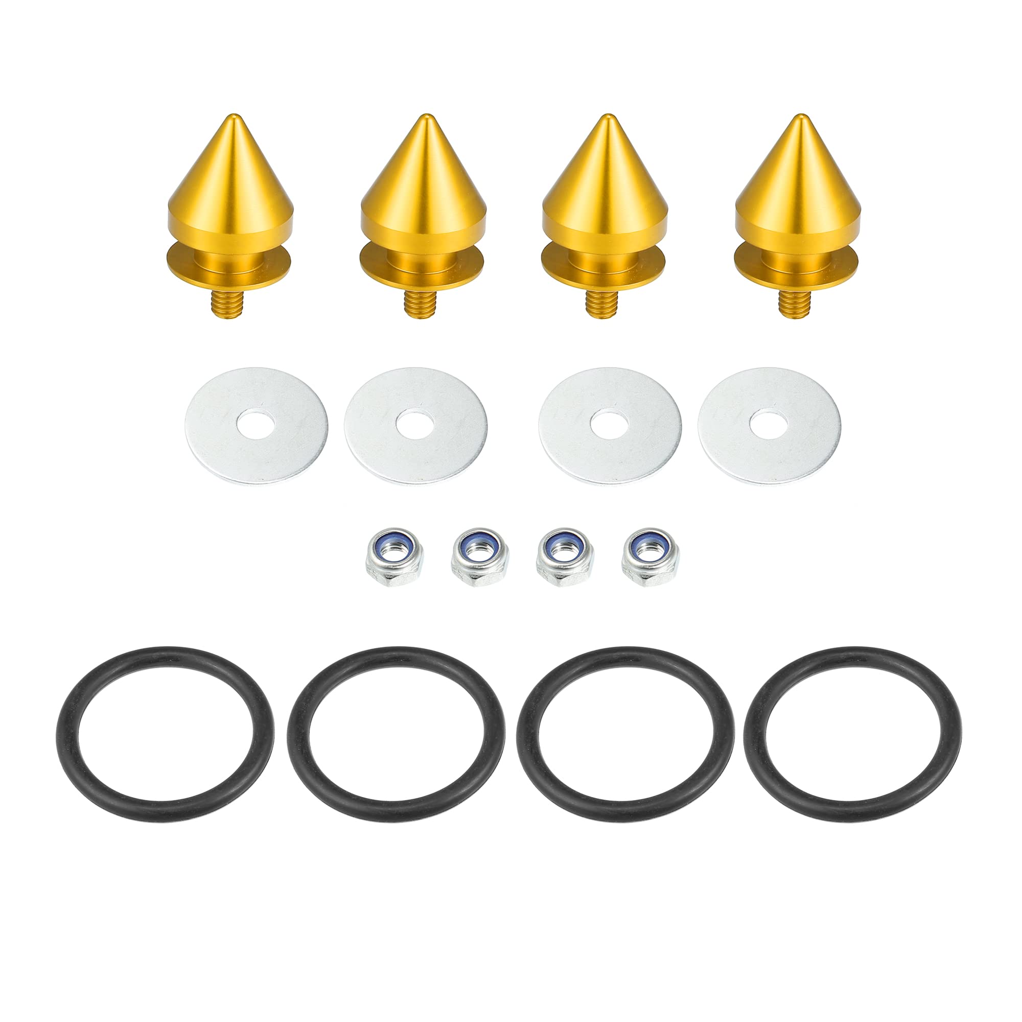 X AUTOHAUX 4-Pack Universal Quick Release Bumper Clips - Gold Tone Umbrella Style Fasteners for Front & Rear Bumpers | Perfect for Car Repair, Auto Detailing & Bumper Replacement