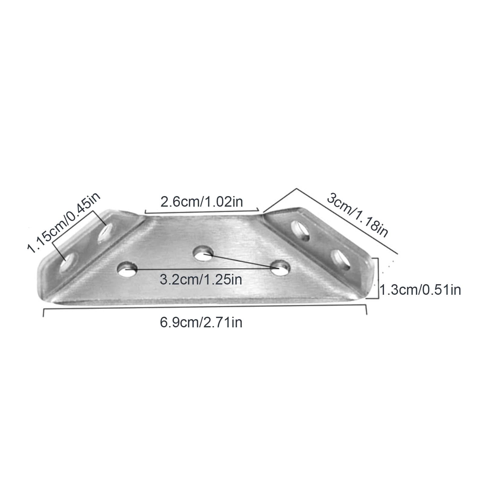 Lecerrot 5 Pack Furniture Corner Brackets, 4 Pieces Trapezoidal Corner Braces with Screws | 2.71x0.5 Inch Structural Support for Windows, Beds, Shelves & DIY Projects – Perfect for Home Improvement and Furniture Assembly