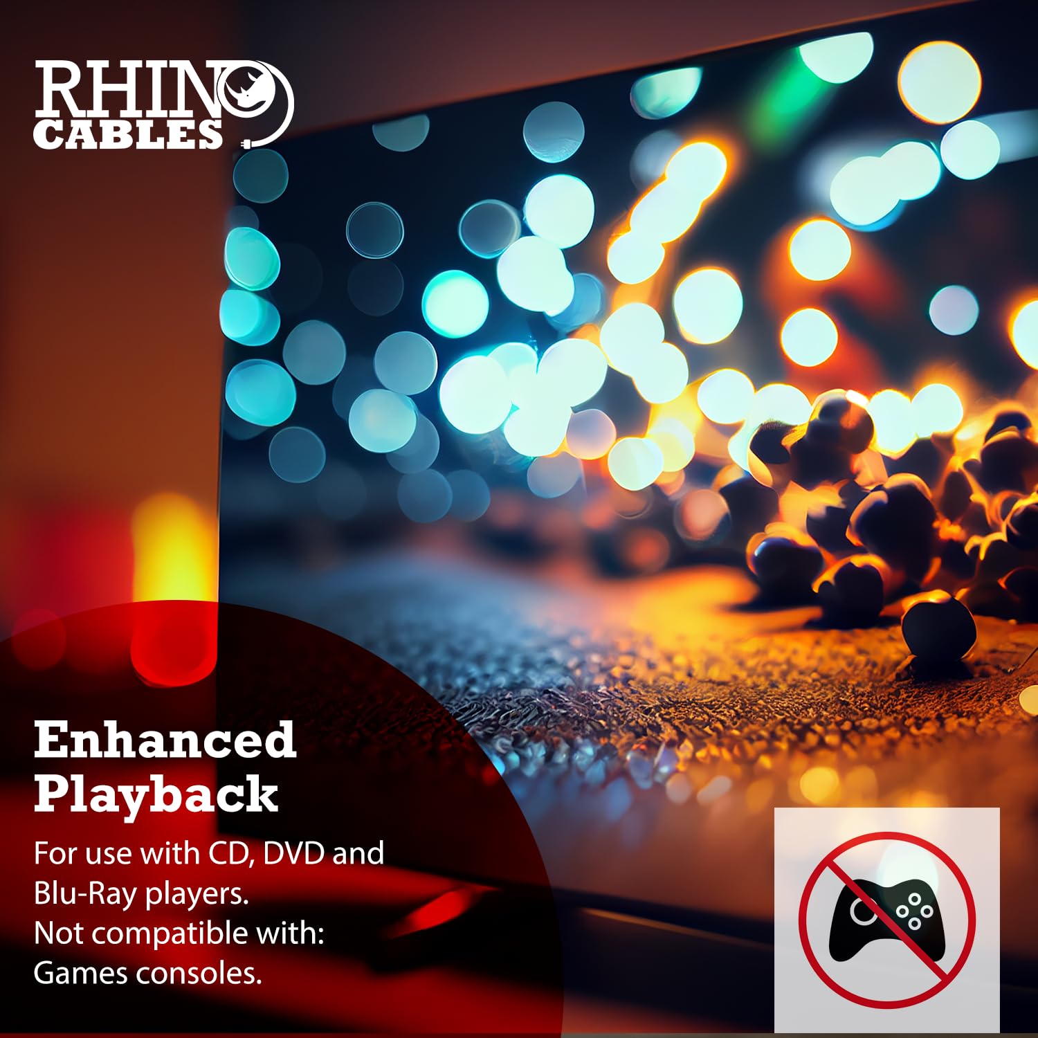 Rhinocables CD DVD Lens Cleaner Kit - Laser Cleaning Disc Set for Optical Drive Maintenance in CD, DVD & Blu-Ray Players (Model C1309) | Perfect for Home Theater Systems, Gaming Consoles & Car Stereos
