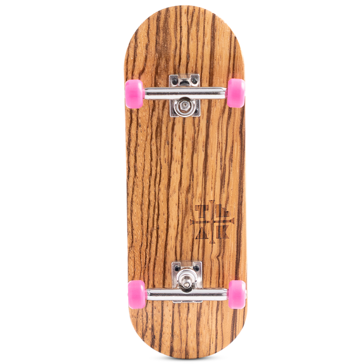 Teak Tuning Prolific Gen2 Fingerboard Complete - Pink Zebra Wooden Skateboard for Finger Tricks & Training | Perfect for Beginners & Pros, Home & Office Fun