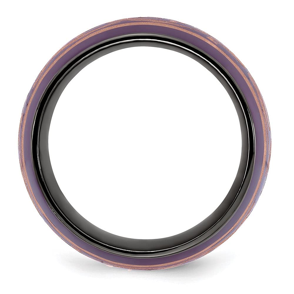 Black Titanium Domed Anodized Copper Color 16mm Band Ring for Men & Women - Durable & Hypoallergenic Wedding, Engagement & Fashion Jewelry Gift