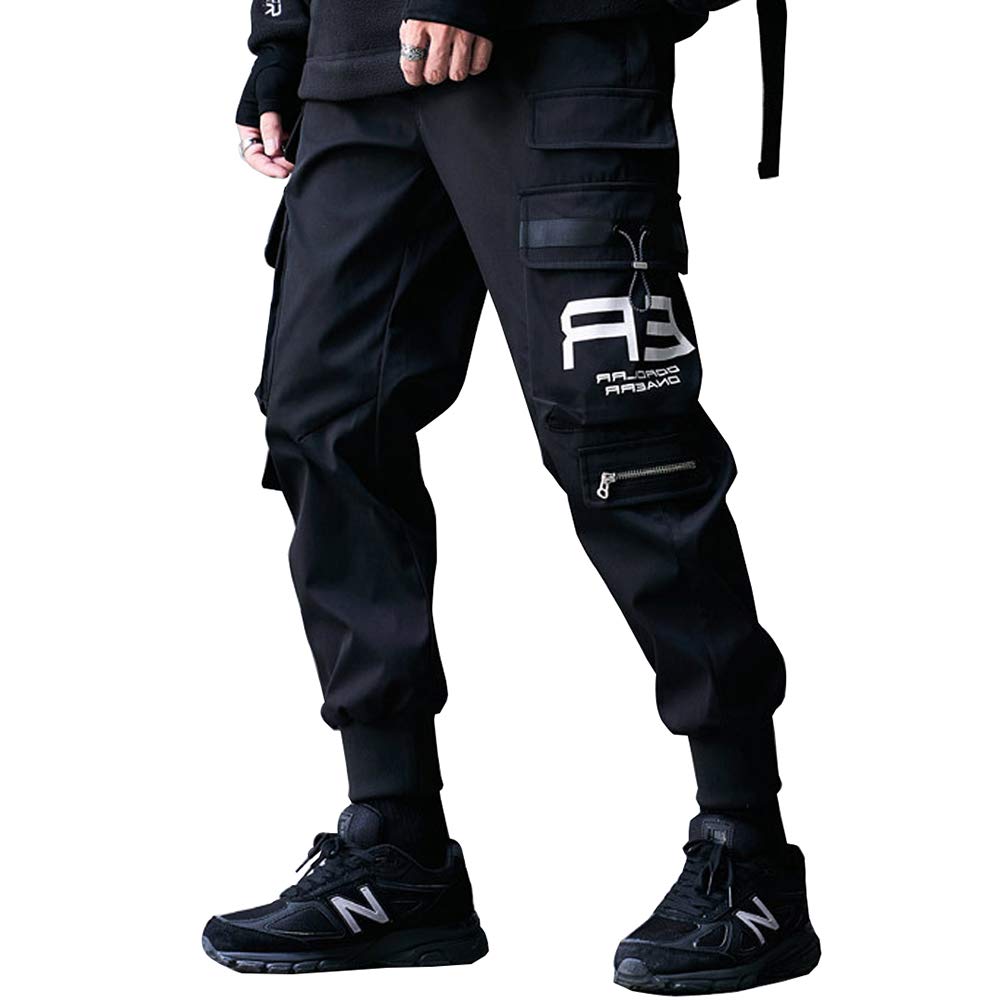 Astellarie Men's Techwear Jogger Pants - Hip Hop Streetwear Cargo Pants with Pockets | Tactical Harem Track Pants for Urban Fashion & Workout