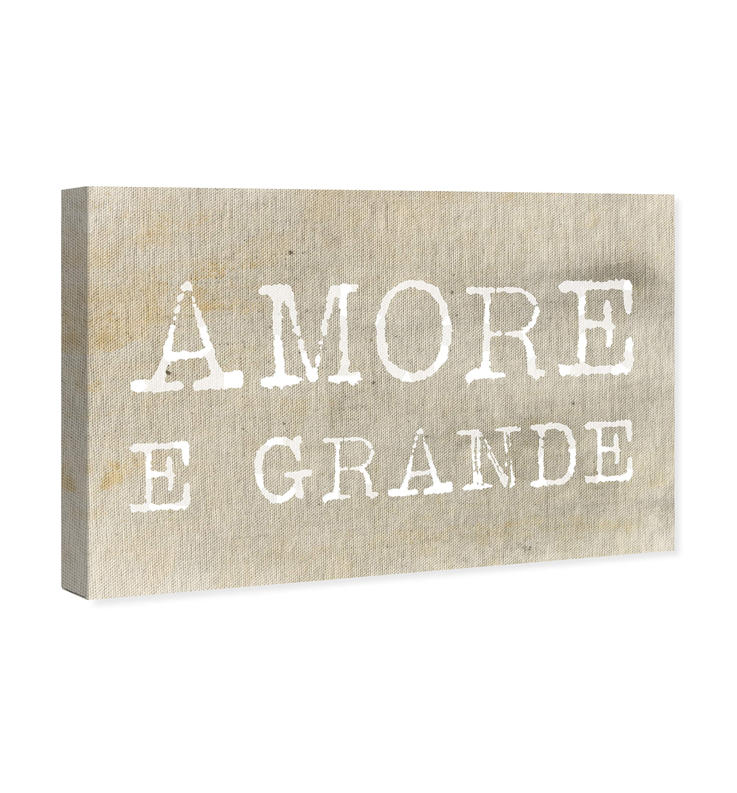 Oliver Gal Artist Co. 'Love Is' Typography Wall Art Canvas Print - 15x10 Inches, Brown & White - Perfect for Living Room, Bedroom & Office Décor