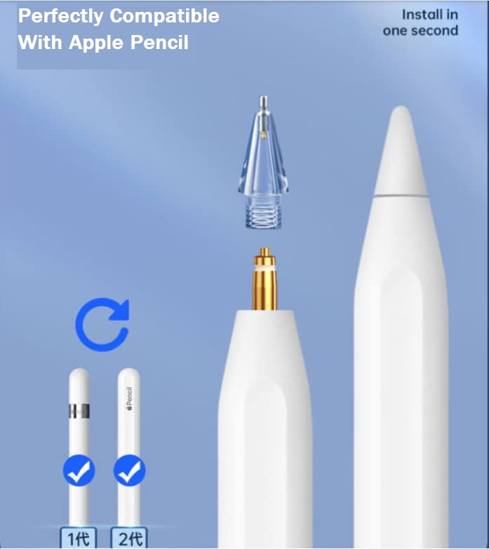 Upgraded Apple Pencil Tips for iPad Pro 1st/2nd Gen - Precise Control for Drawing & Writing