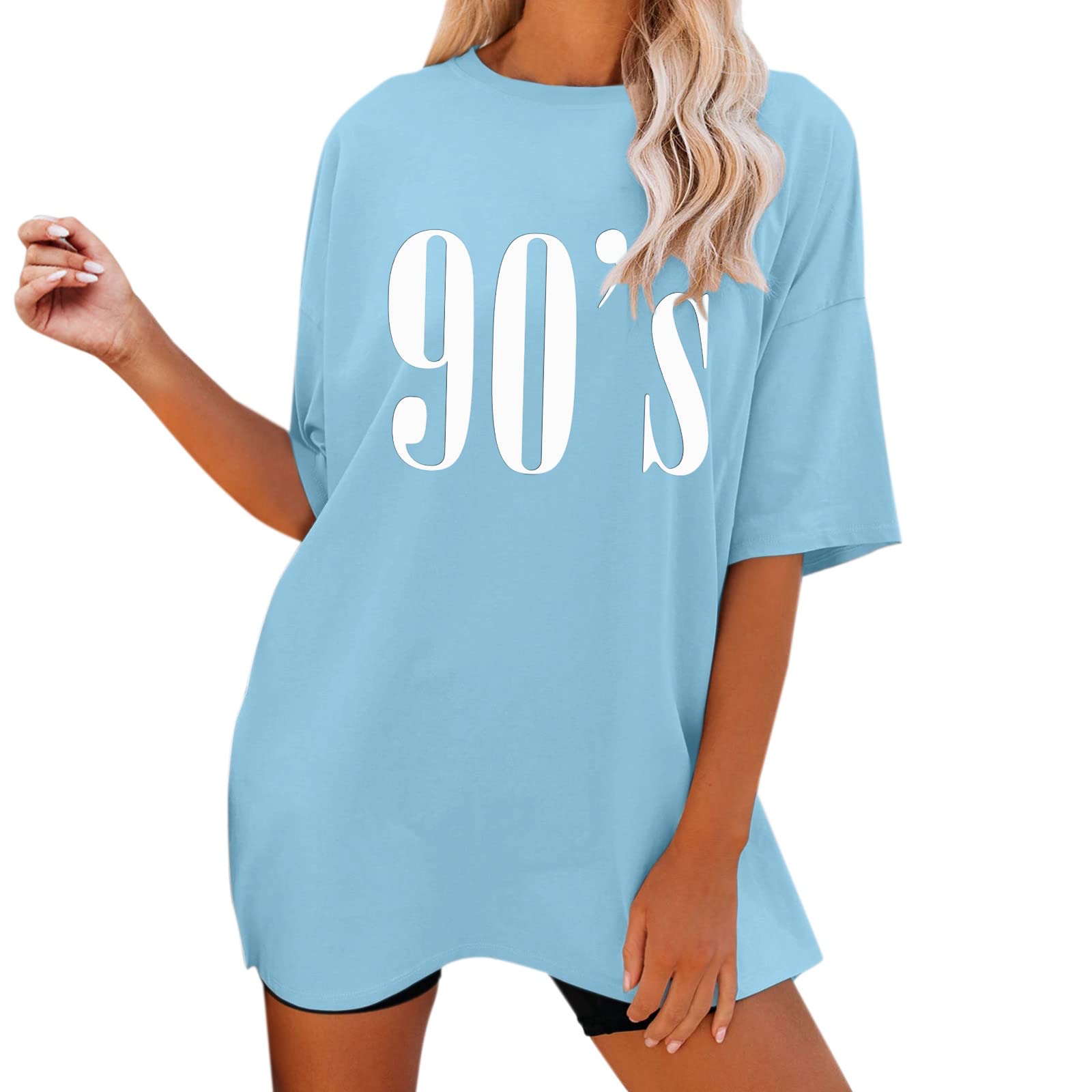 Funny Graphic Tees for Women - Oversized Short Sleeve T-Shirt with Sun and Moon Design | Casual Wear, Street Style & Festival Outfits