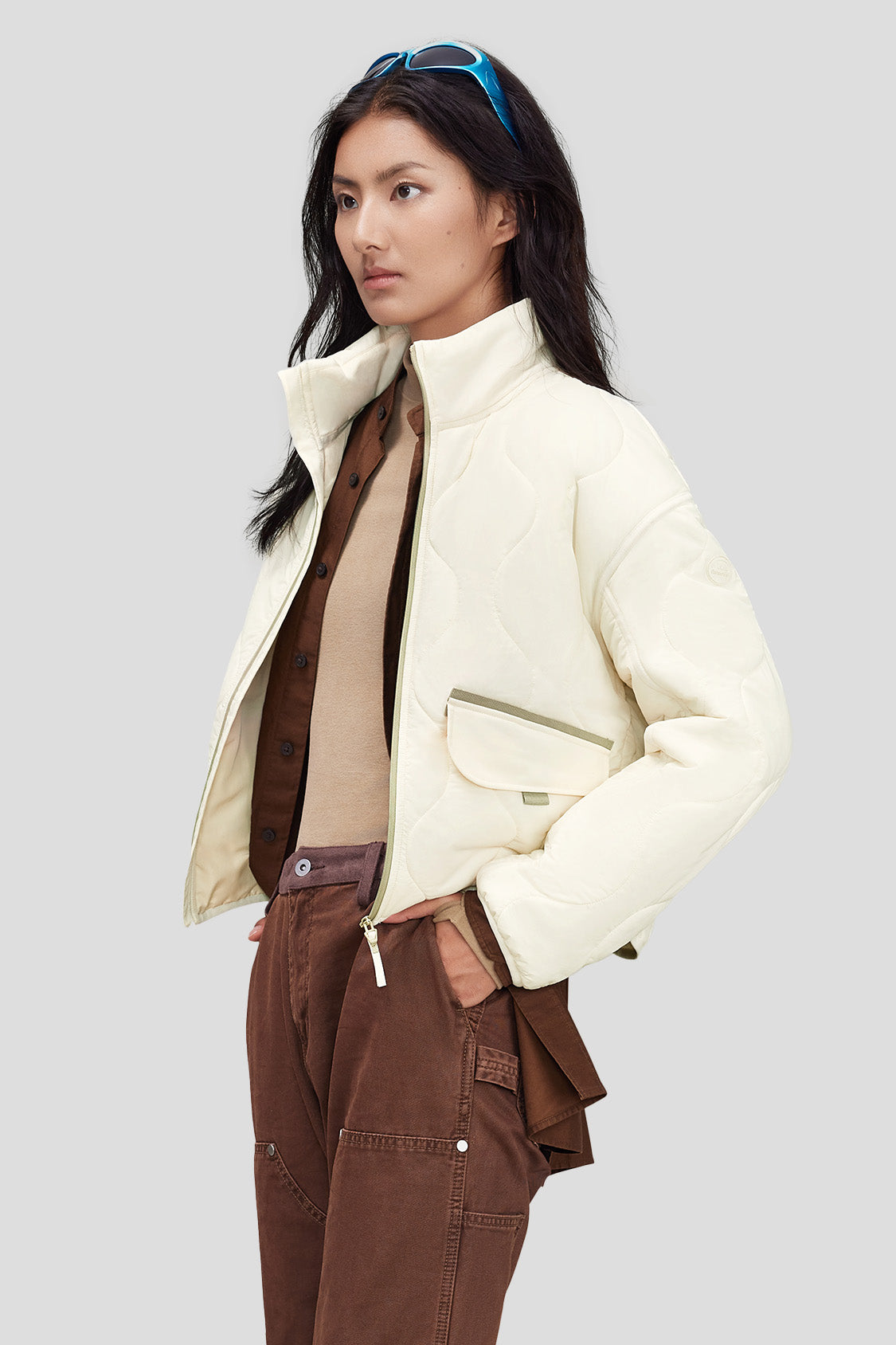 Lightweight Quilted Jacket for Women with Stand Collar - Stylish Outerwear for Fall & Winter, Perfect for Casual Outings, Travel and Outdoor Activities