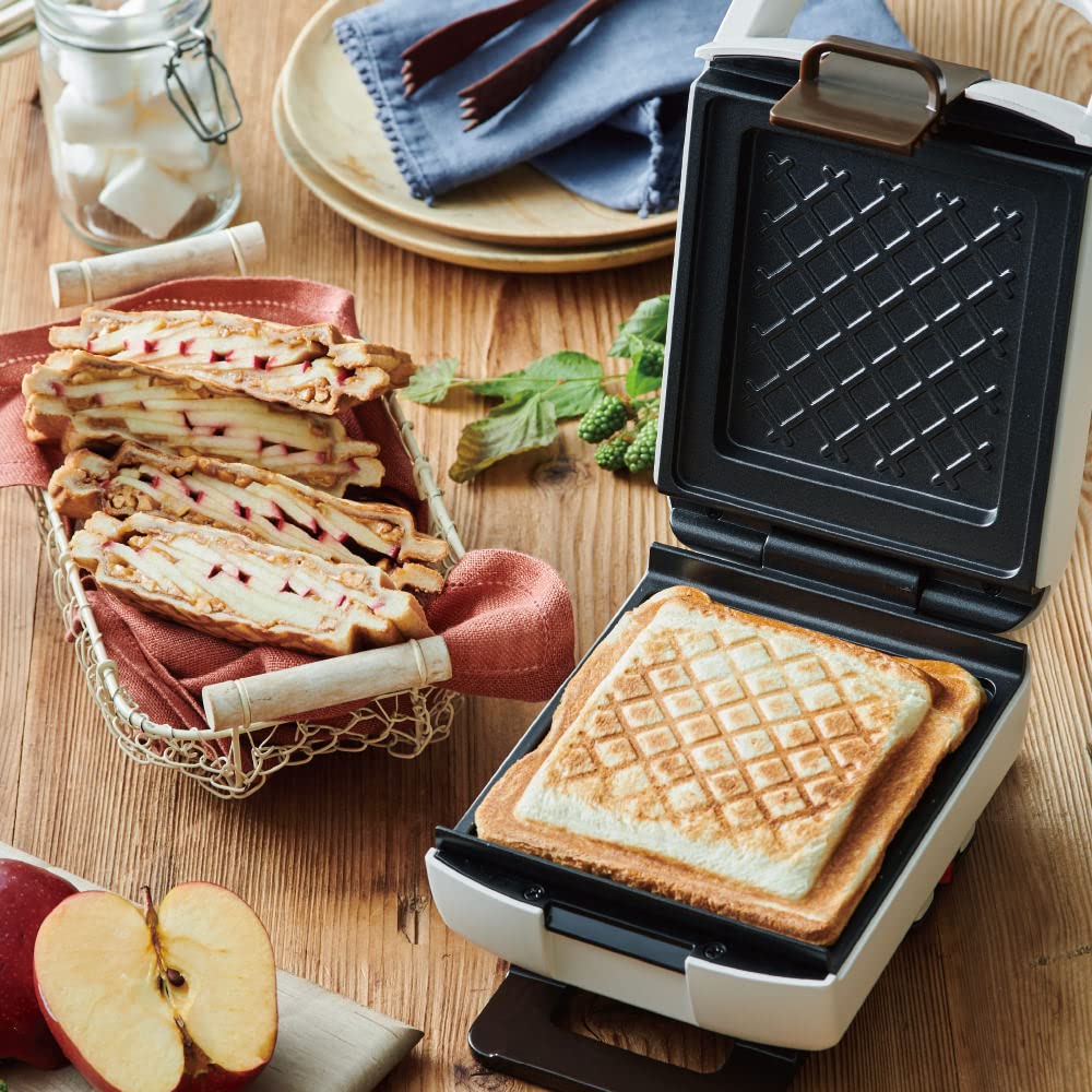 Recolte PRESS SAND MAKER - Japanese Authentic Sandwich Press (Matte White) | Perfect for Home Breakfast, Picnics & Quick Snacks