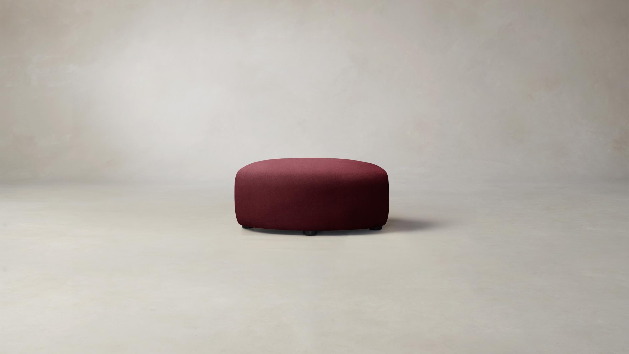 Luxury Merlot Performance Velvet Chelsea Ottoman - Stylish Footrest & Accent Chair for Living Room, Bedroom, or Home Office
