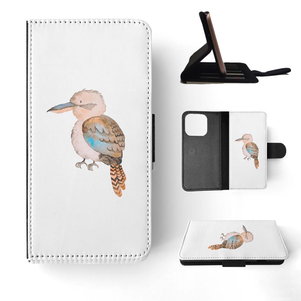 Kookaburra Bird Flip Wallet Phone Case for Apple iPhone 15 Pro - Slim Protective Cover with Card Holder & Stand for Everyday Use