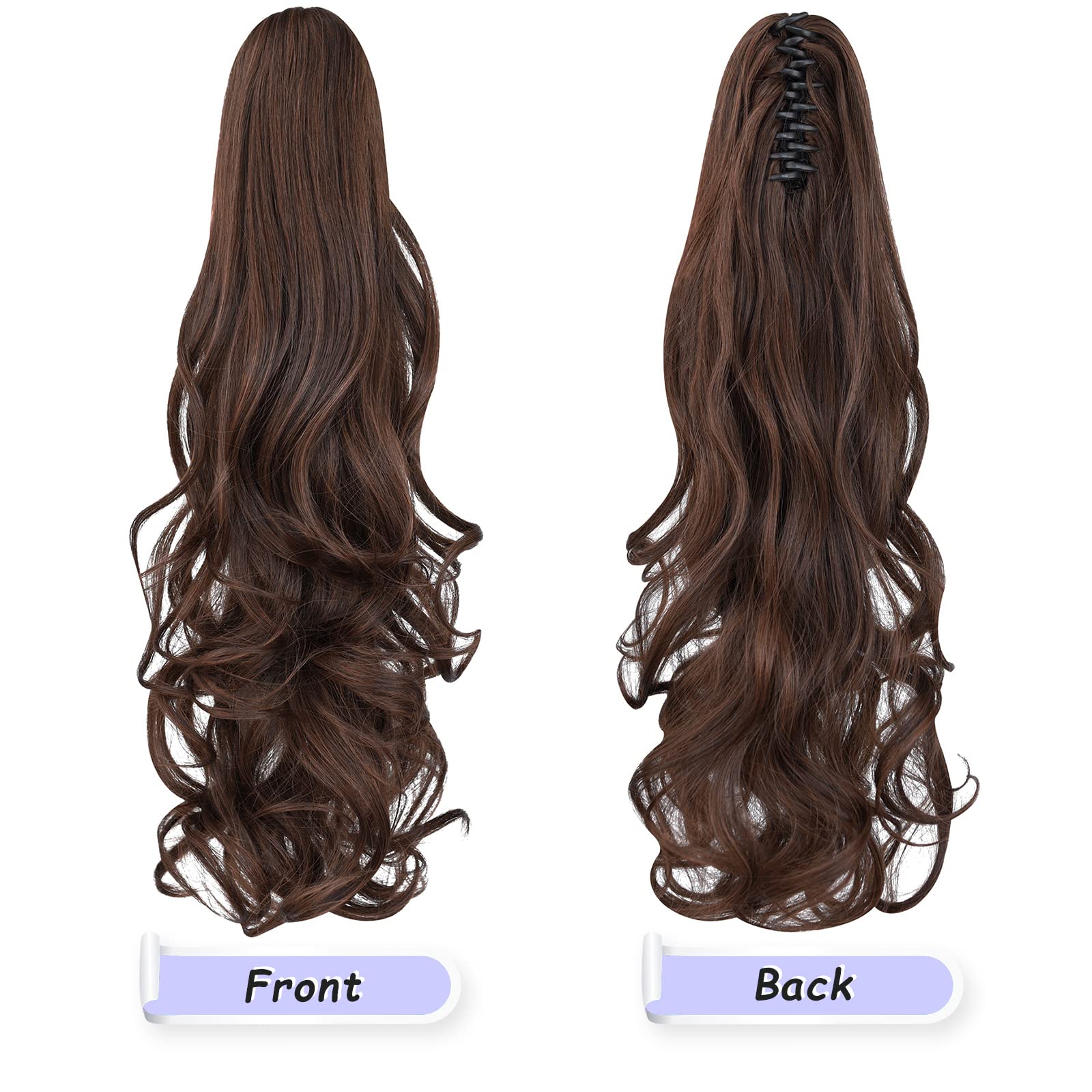 Natural Straight Ponytail Hair Extension with Claw Clip - Seamless Blonde Brown Black Hairpiece for Women - Perfect for Parties, Weddings & Everyday Styling