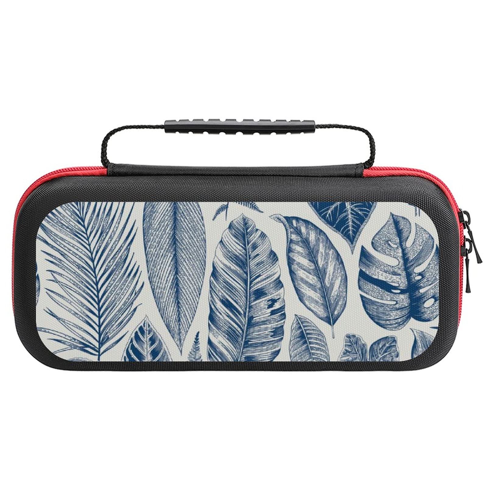 FunnyStar Tropical Plant Leaves Carrying Case for Nintendo Switch - Protective Storage Handbag with Durable Shell | Perfect for Travel, Commuting & Gaming On-The-Go